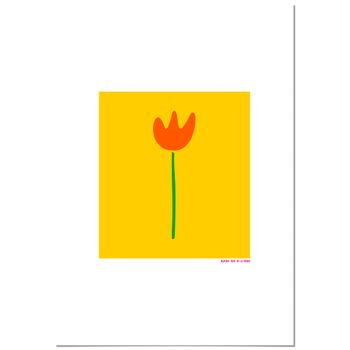 Póster Agatha Ruiz De La Prada Tulipán Fondo Amarillo 21x30cm