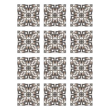 Azulejos Adhesivos Gris 15x15cm Pack De 48 Estilo Hidráulico Oriental