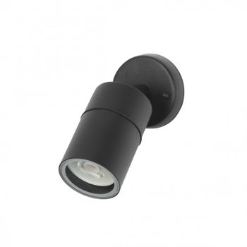 Forlight Pixa - Foco Proyector De Pared Ip44 Exterior Bombilla Gu10. Aplique De Pared O Techo Orientable Acero Color Negro