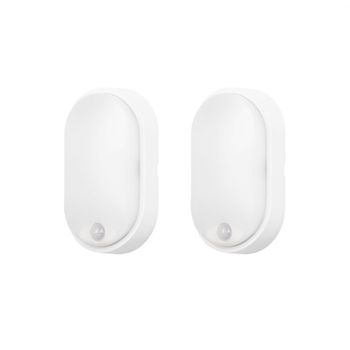 Forlight Moo (2uds) Aplique De Pared Exterior Led Ip54 Sensor Crepuscular De Movimiento Temperatura Regulable. Color Blanco