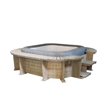 Spa Hinchable Con Estructura De Madera Panelada K2o Seychelles 250x275x71 Cm Para 4-6 Personas Con Hydrojets