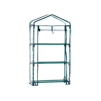 Invernadero Pvc/acero Gardiun Leaf I 3 Estantes 69x49x130 Cm Verde Con Puerta Con Cremallera