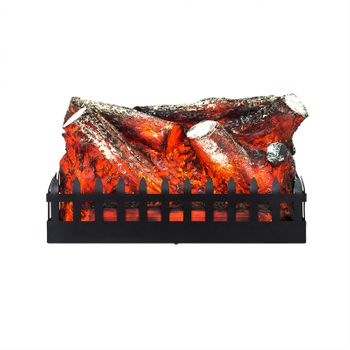 Chimenea Eléctrica Uso Interior Decorativa Kekai Utah 47.5x22x27.64 Cm Con Efecto Fuego De Leña Portátil Llamas Led En Acero Y Resina