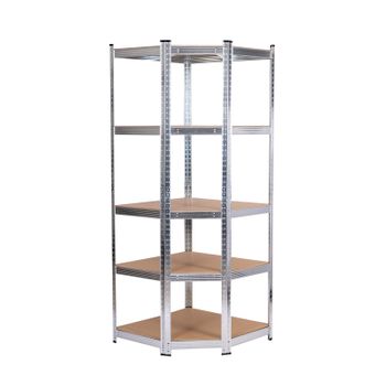 Estantería Metálica En Esquina Galvanizada En Kit Catterhouse Max Pro 70x40x180 Cm Estantería De Almacenaje Con 5 Baldas Ajustables Soporta Hasta 875 Kg