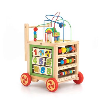 Andador Para Bebés Multiactividades Montessori Robincool Corfù 33x33x45 Cm De Madera Eco Estimula El Desarrollo Psicomotor