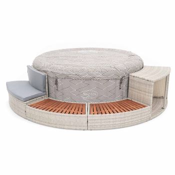 Spa Hinchable Bestway Lay-z-spa Madrid Ø180x66 Cm Con Airjet + Revestimiento K2o Half Surround 180 289x45x56 Cm Borde Para Spa Semicircular