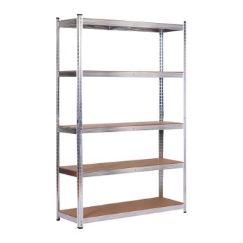 Estantería Metálica Catterhouse Max Pro 120x40x180 Cm Estantería De Almacenaje De Acero Galvanizado Y Mdf Con 5 Baldas Ajustables Soporta Hasta 875 Kg