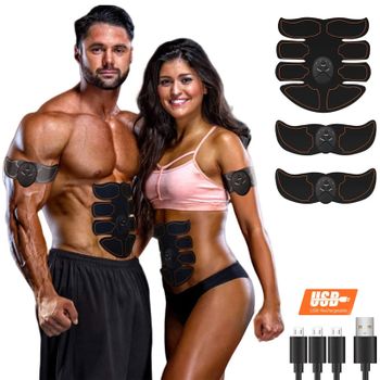 35Pcs / Set Electroestimulador Muscular, EMS Abdominales  Electroestimulacion/Estimulador de Glúteos con 4 Mandos y 20 Almohadillas  de Gel, para