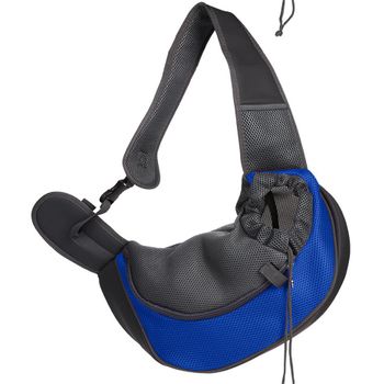 Transportador Perro Transpirable Bolsa Paseo Porta Mascota Cangureras Llevar Cachorro 40x24cm Azul