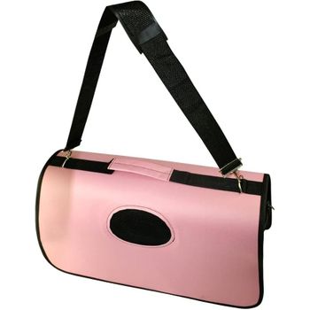 Transportín Perro Gato Bolsa Transporte Mascota Transpirable Bandolera Viaje Coche Transporte Rosa 31x26x23c