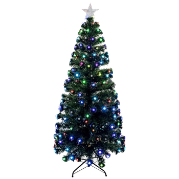 Árbol Navidad Artificial Soporte Metálico Navideña Fibra Optica Diamante Luces Colores Árboles   