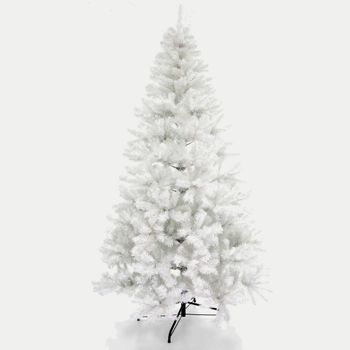 Arbol De Navidad Artificial Blanco Con Base Metálica 180cm