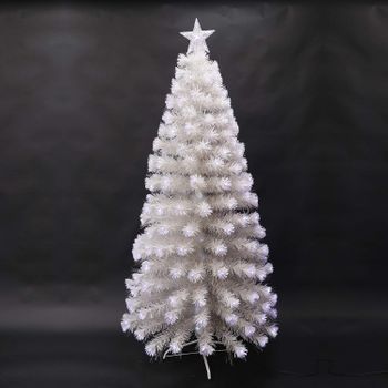 Árbol Navidad Blanco Gradiente De Led De Fibra Óptica Transparente 120cm