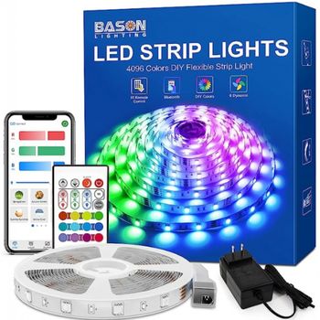 Bason Tira De Luces Led De 50 Pies, Control De Aplicación Bluetooth Y Control 