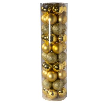 Juego De 40 Adornos De Bolas De Navidad Bolas Colgantes 5cm Para Decoración De Árbol De Navidad Oro 5cm