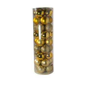 Juego De 36 Adornos De Bolas De Navidad Bolas Colgantes 6cm Para Decoración De Árbol De Navidad Oro 6cm