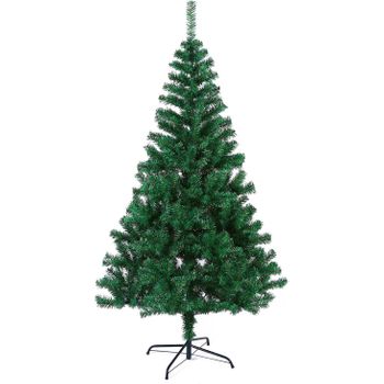 Árbol De Navidad Artificial 150cm Verde Con Soporte Metálico