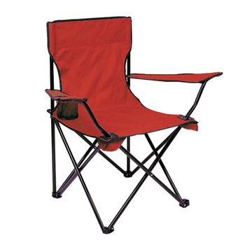 Silla Plegable Camping Silla Pesca Playa  Reposabrazos Portavasos De Malla Blosa Lateral Resistente 50x50x80cm Rojo