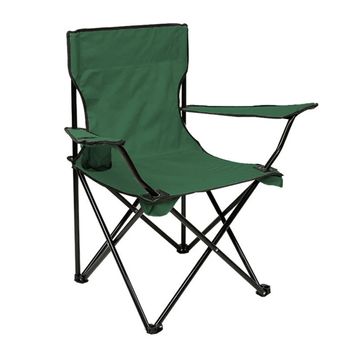 Silla Plegable Camping Silla Pesca Playa  Reposabrazos Portavasos De Malla Blosa Lateral Resistente 50x50x80cm Verde