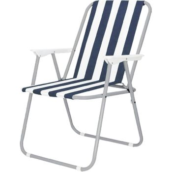 Silla De Playa Plegable Silla De Jardín Portátil Para Camping Playa Y Piscina 74x52x38cm Marino