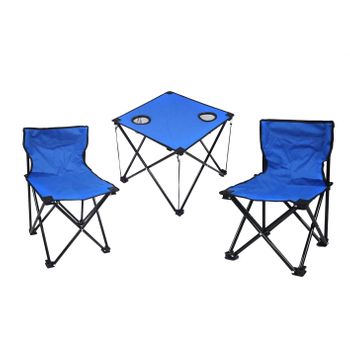 Juego De Mesa Camping Y 2 Sillas Plegables De 2 Piezas Con Mesa Plegable Liviana