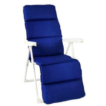 Sillon Acolchada Silla Plegable Y Reclinable Con 5 Posiciones Ajustables 73x58x107cm Azul