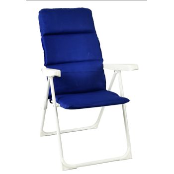 Sillon Acolchada Tumbona Plegable Y Reclinable Con 5 Posiciones Ajustables  68x58x107cm Azul