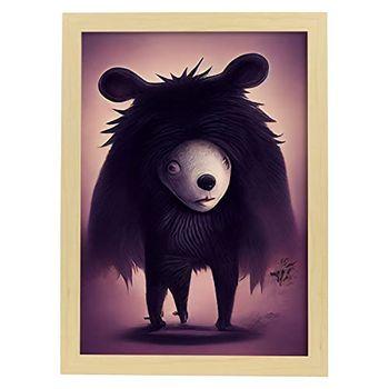 Lámina Oso Generoso Estilo T Burton Ilustraciones Y Pósters De Animales Inspirados En El Arte Gótico Y Oscuro De Burton Diseño Y Decoración De Interiores A3 Marco Madera Nacnic