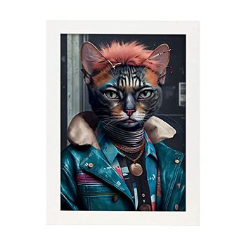 Lámina Habana Brown Punk Cariñoso En Estilo Fotografía A Todo Color Divertidas Ilustraciones Realistas De Animales Con Ropa Humana Diseño Y Decoración De Interiores A3 Marco Blanco Nacnic