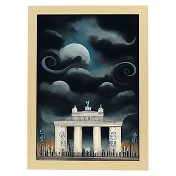 Lámina Puerta De Brandenburgo Cariñoso Al Estilo De T Burton Ilustraciones De Monumentos Ciudades Paises Inspiradas En Arte Gótico Y Oscuro Diseño Y Decoración De Interiores Nacnic