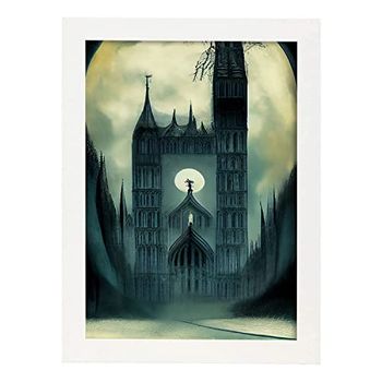 Lámina Westminster Sociable Al Estilo De T Burton Ilustraciones De Monumentos Ciudades Paises Inspiradas En Arte Gótico Y Oscuro Diseño Y Decoración De Interiores Nacnic