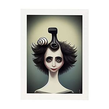 Lámina Peluquero Intelectual Al Estilo De T Burton Ilustraciones De Profesiones Y Oficios Inspiradas En Arte Gótico Y Oscuro Diseño Y Decoración De Interiores A3 Marco Blanco Nacnic