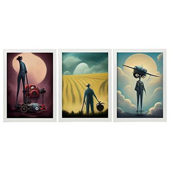 Set De 3 Posters Manual Al Estilo De T Burton Ilustraciones De Profesiones Y Oficios Inspiradas En Arte Gótico Y Oscuro Diseño Y Decoración De Interiores A4 Marcos Blancos Nacnic