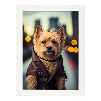 Poster De Terrier Australiano En Estilo De Fotografía A Todo Color Divertidas Ilustraciones Realistas De Animales Con Ropa Humana Interiorismo Y Decoración A4 Marcos Blancos Nacnic