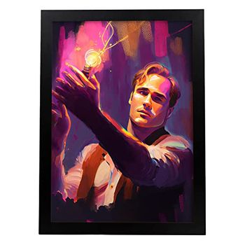 Poster De Marlon Brando En Estilo Retrato A Todo Color Ilustraciones Y Caricaturas De Personajes Históricos Famosos Diseño Y Decoración De Interiores A3 Marcos Negros Nacnic