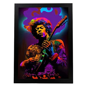 Jimi Hendrix Live Show Tocando Música Pixar Style Dyn Estampados De Arte De Pared Estético Para El Diseño De Dormitorio O Sala De Estar Nacnic