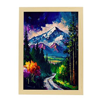 Nanga Parbat Pintura Al Óleo De Pinceladas Colorfull Ha Estampados De Arte De Pared Estético Para El Diseño De Dormitorio O Sala De Estar Nacnic