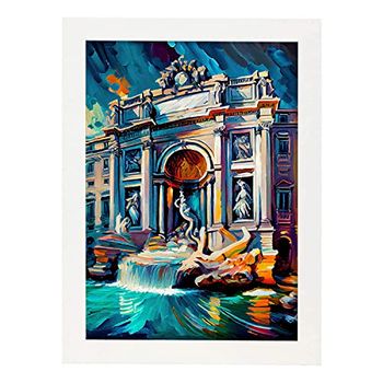 Trevi Fountain Roma Italia Cepillo De Pintura Al Óleo Estampados De Arte De Pared Estético Para El Diseño De Dormitorio O Sala De Estar Nacnic