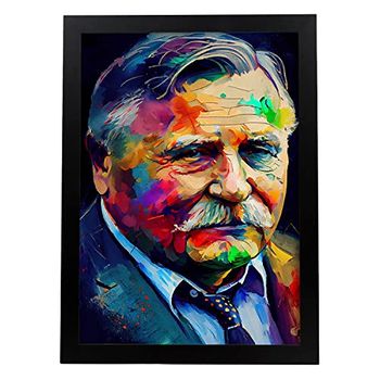 Lech Walesa Pintura Al Óleo De Pinceladas Colorful Hap Estampados De Arte De Pared Estético Para El Diseño De Dormitorio O Sala De Estar Nacnic