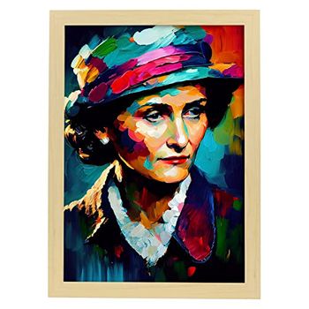 Poster De Coco Chanel En Estilo Retrato A Todo Color Ilustraciones Y Caricaturas De Personajes Históricos Famosos Diseño Y Decoración De Interiores A3 Marcos Madera Nacnic