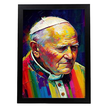 Popio Nacnico Juan Paul Ii Pintura Al Óleo Strokes Colorfu Estampados De Arte De Pared Estético Para El Diseño De Dormitorio O Sala De Estar Nacnic