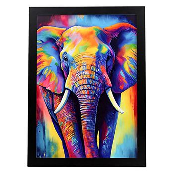 Abstract Smiling Elephant In Lisa Fran Style_2 Aesthetic Wall Art Prints For Bedroom Or Living Room Design Nacnic