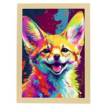 Abstract Smiling Fennec Fox In Lisa Fran Style Aesthetic Wall Art Prints For Bedroom Or Living Room Design Nacnic