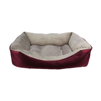 Cuna Para Perros Mediana 67x55x21 Cm Granate Acomoda Textil.