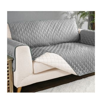 Cubre Sofa Acolchado 2 Plazas Reversible Gris/ Gris Oscuro con Ofertas en  Carrefour