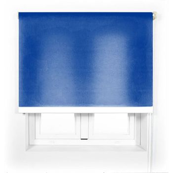 Estor Translucido Liso De Fácil Instalación Acomoda Textil Azul. (80x180 Cm)