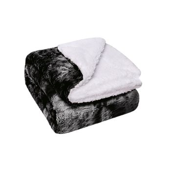 Manta Plaid Sofá Terciopelo Y Sherpa (borreguito) 130x170 Antilo Blanco con  Ofertas en Carrefour