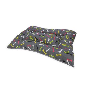 Acomoda Textil – Cama Para Perros De Tela, Cama Perros Reversible Y Lavable. Colchoneta Mascotas Para Transportín Y Hogar. (120x80, Huesos)