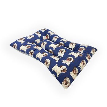 Acomoda Textil – Cama Para Perros De Tela, Cama Perros Reversible Y Lavable. Colchoneta Mascotas Para Transportín Y Hogar. (120x80, Bulldog)