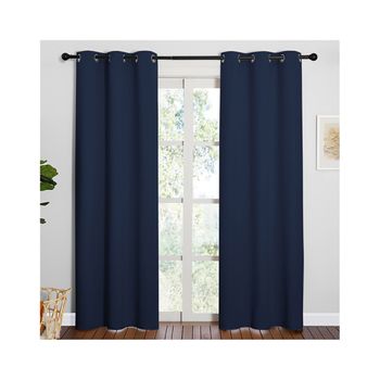 Cortinas Opacas Con Ganchos 2 Piezas Azul 140x225 Cm Vidaxl con Ofertas en  Carrefour